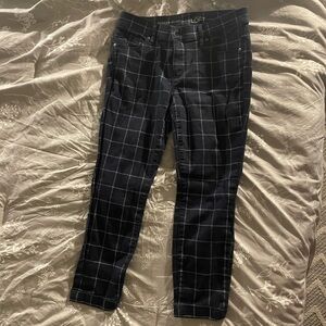LOFT Black and White Plaid Pants